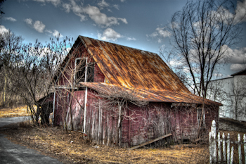 HDR Photography, Falling Barns